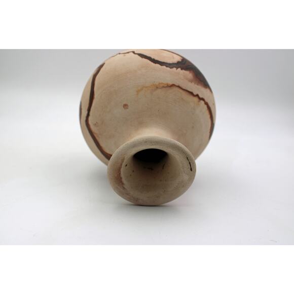 1980's post Nemadji Brown and Orange Swirl Pottery - Picture 5 of 6